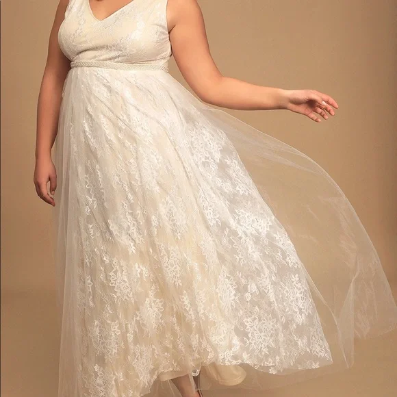 chinese dress ladies Jluxlabel | Ivory Fairytale Ending Lace Maxi Dress